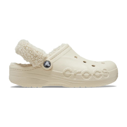 Baya Lined Fuzz-Strap Clog - Winter White