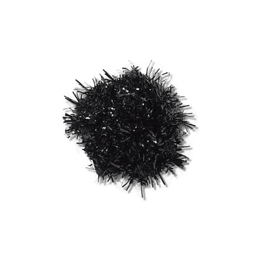 Black Tinsel Pom