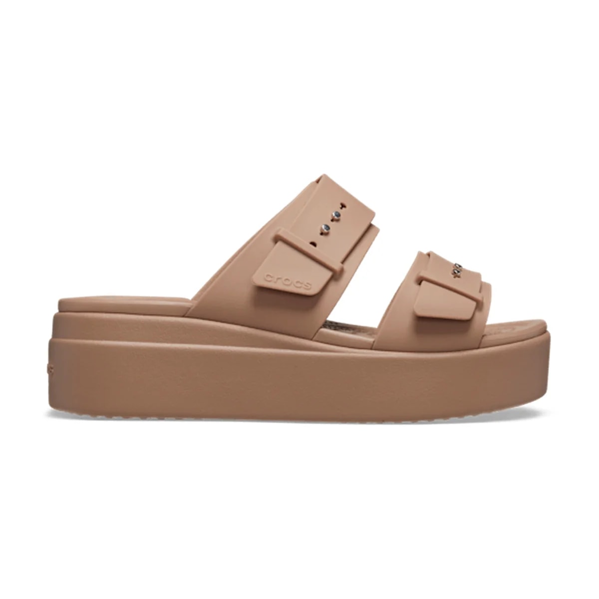 Brooklyn Buckle Low Wedge Sandal - Latte