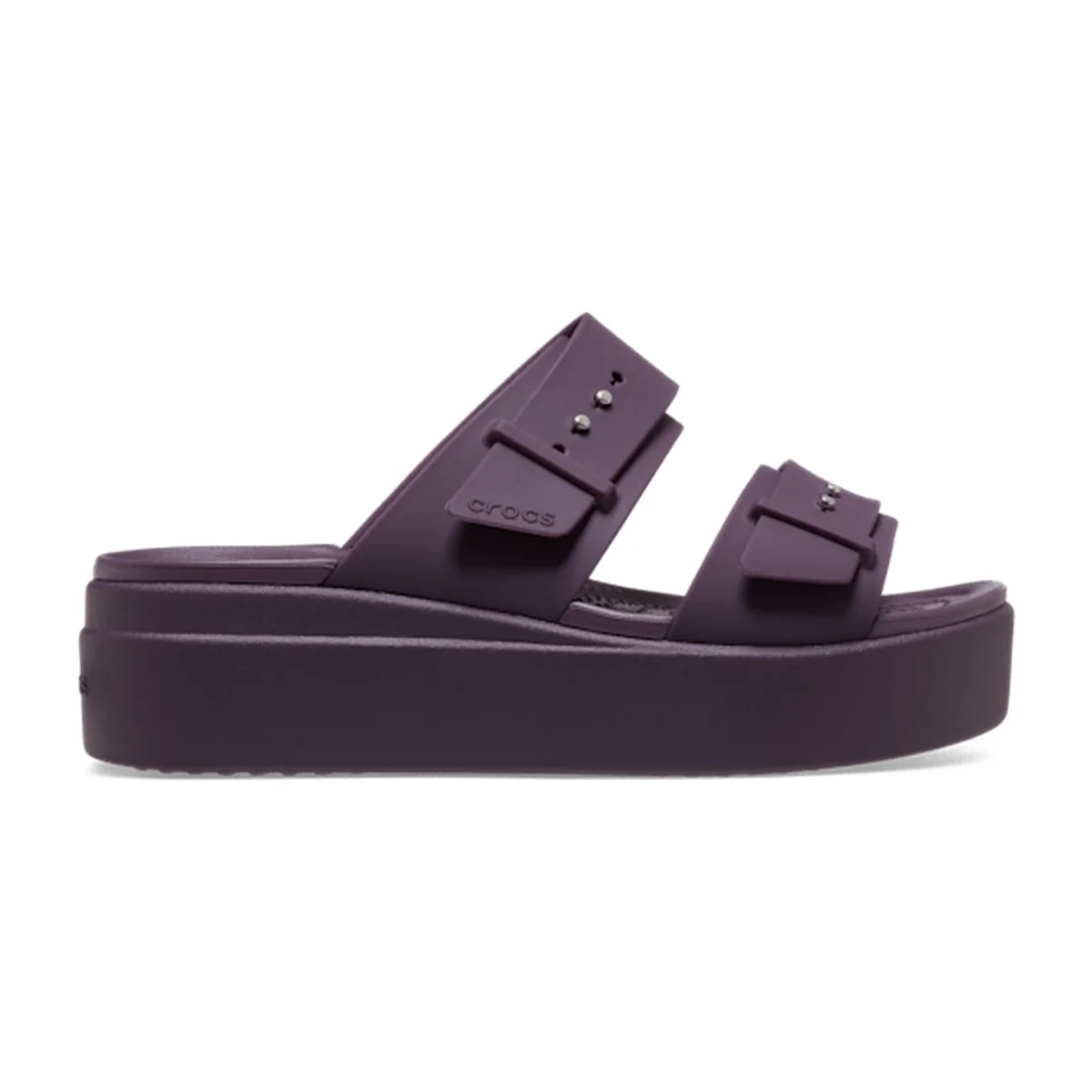 Brooklyn Buckle Low Wedge Sandal - Plush Plum