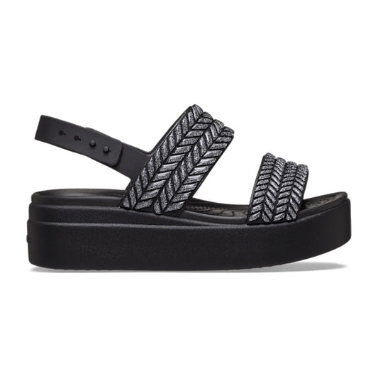 Brooklyn Woven Sparkle Low Wedge - Black