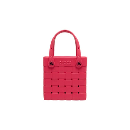 Small Basket Woven Tote - Digital Raspberry