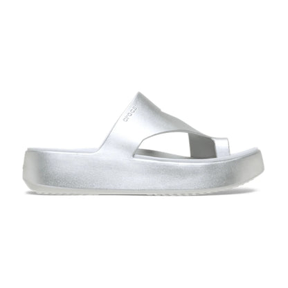 Getaway Platform Toe Loop Metallic Sandal - Silver