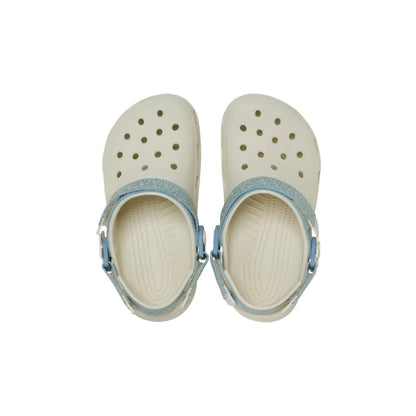 Crocs Kids’ Classic Denim Flower Adjustable Backstrap Clog ALT120