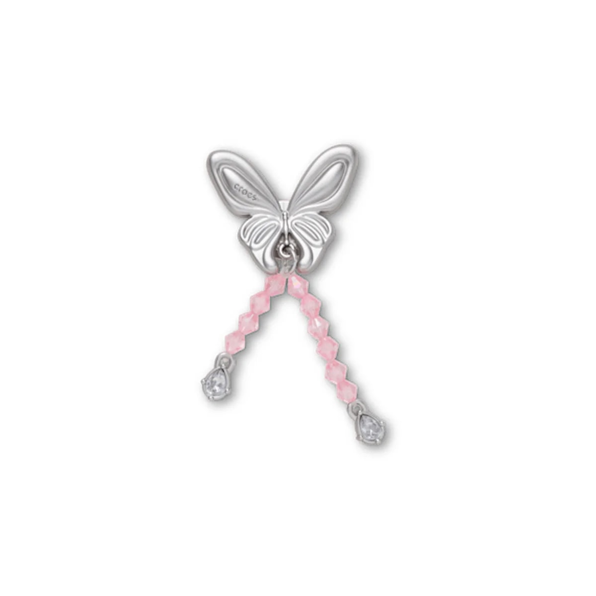 New Silver Beaded Meta Butterfly