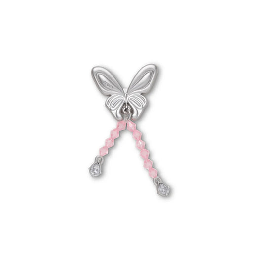 New Silver Beaded Meta Butterfly