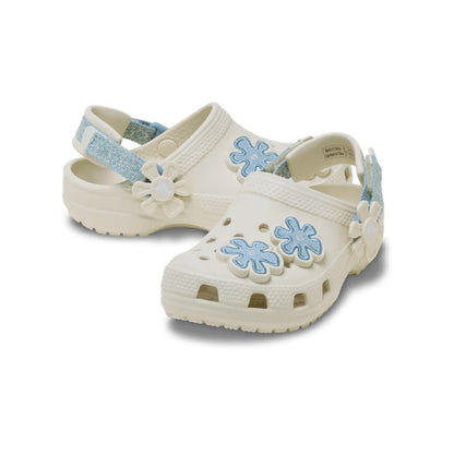 Crocs Toddler Classic Denim Flower Adjustable Backstrap Clog ALT110