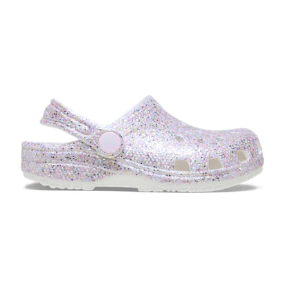 Toddler Classic Fantasy Glitter Clog - White