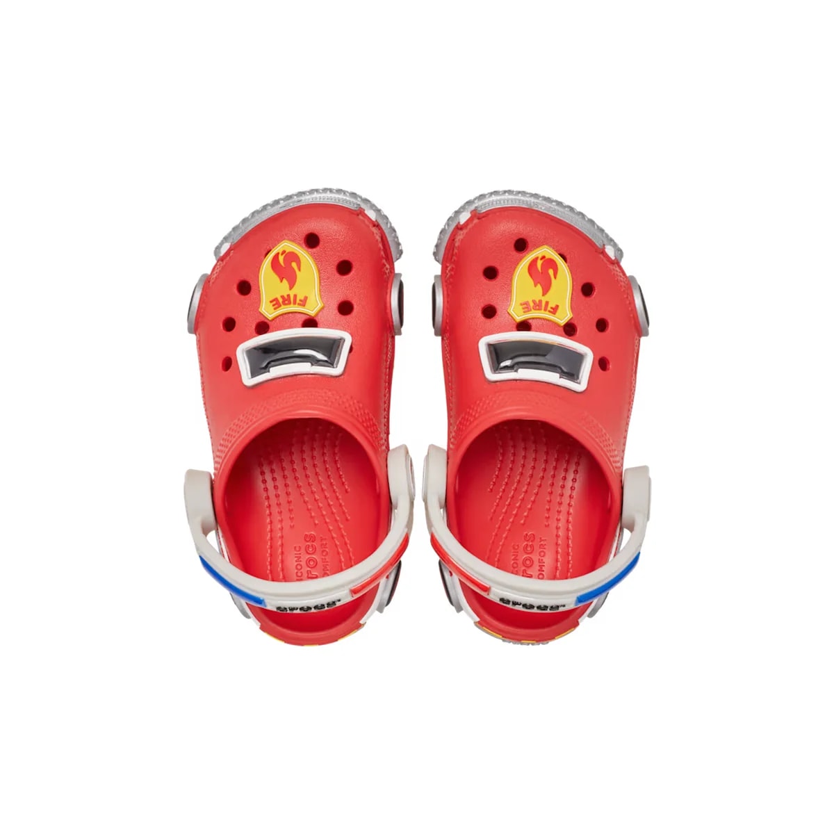 Crocs Toddler Classic IAM Fire Truck Lights Backstrap Clog ALT120